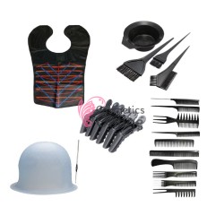 Set complet pentru vopsit parul cu casca suvite,  pelerina,  6 clipsuri, bol cu pensule, 10 piepteni, cod KT007 